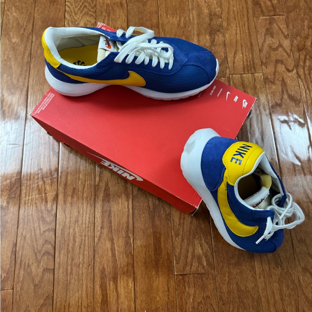 MENS NIKE ROCHE LD-10000 QS FOR SALE SIZE 10!!!! BLUE WYELLOW SWOOSH BR NEW COND - Picture 4 of 5